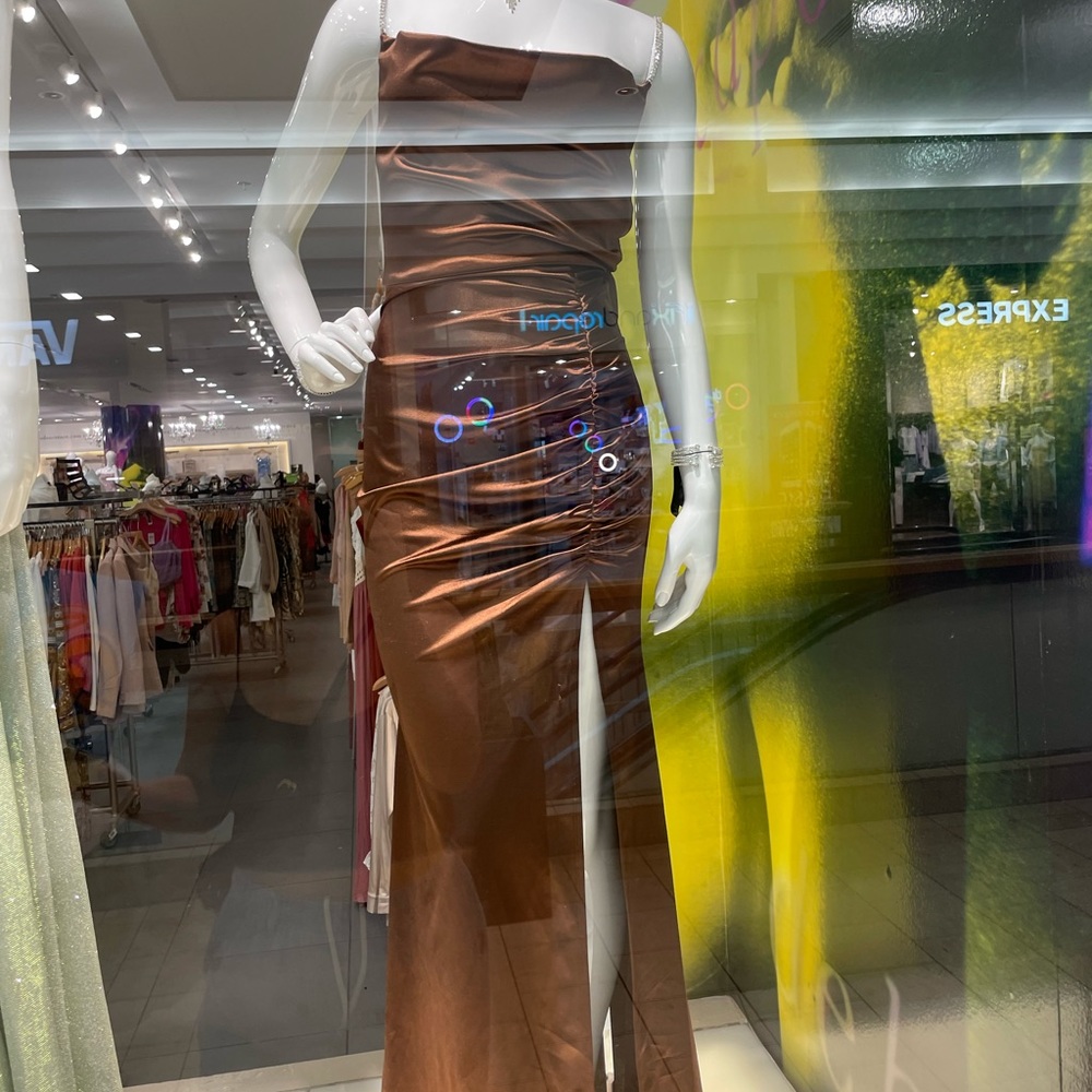 Windsor size large brown silk formal dress NWT